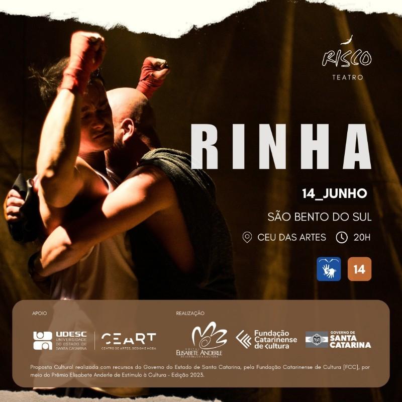 Apresentação gratuita do Grupo Risco de Teatro em São Bento do Sul