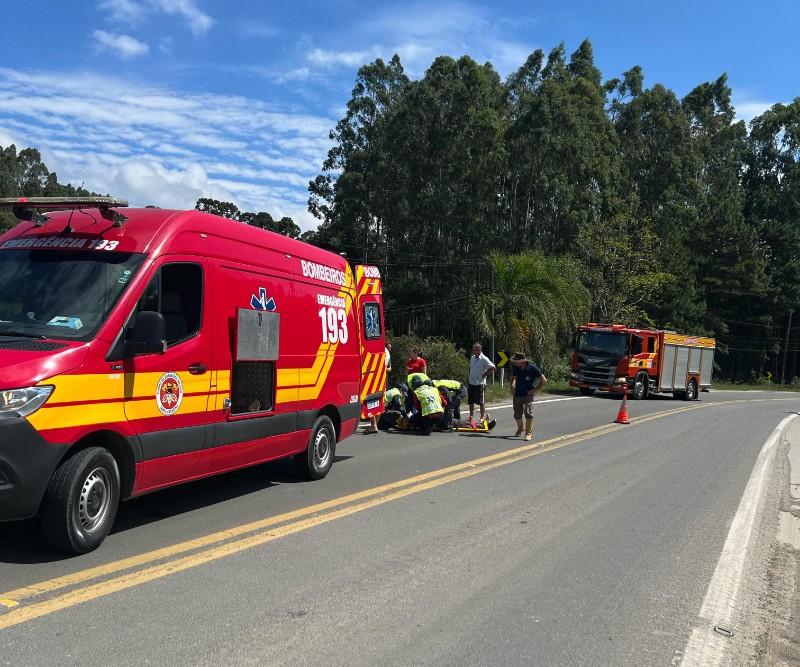Atropelamento na BR-280 em Serra Alta deixa homem ferido