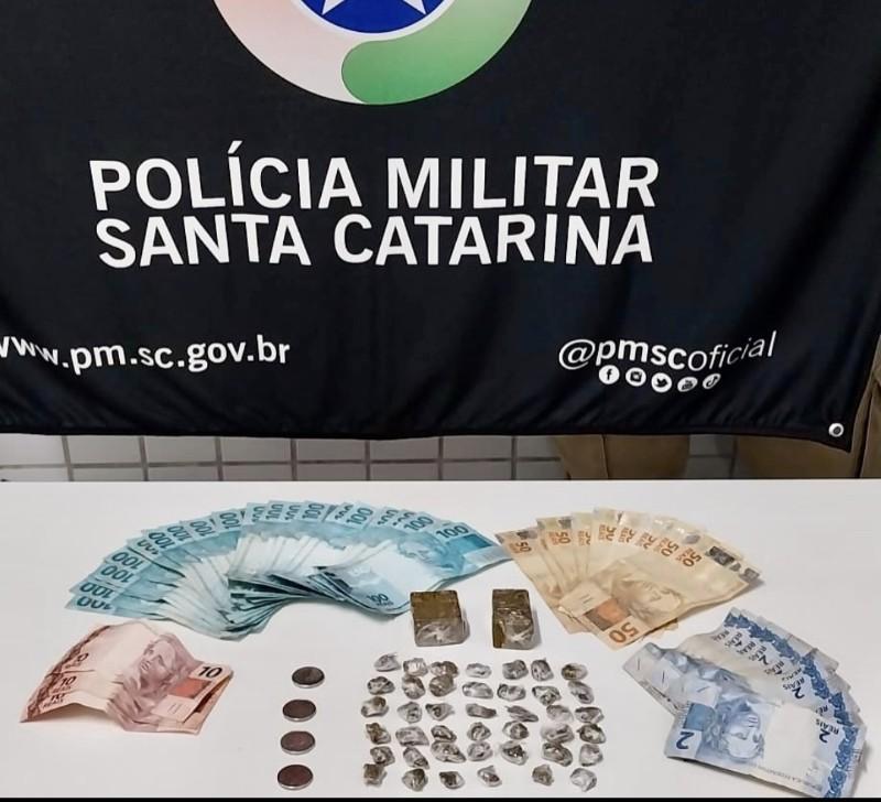 Trio preso com drogas em São Bento do Sul