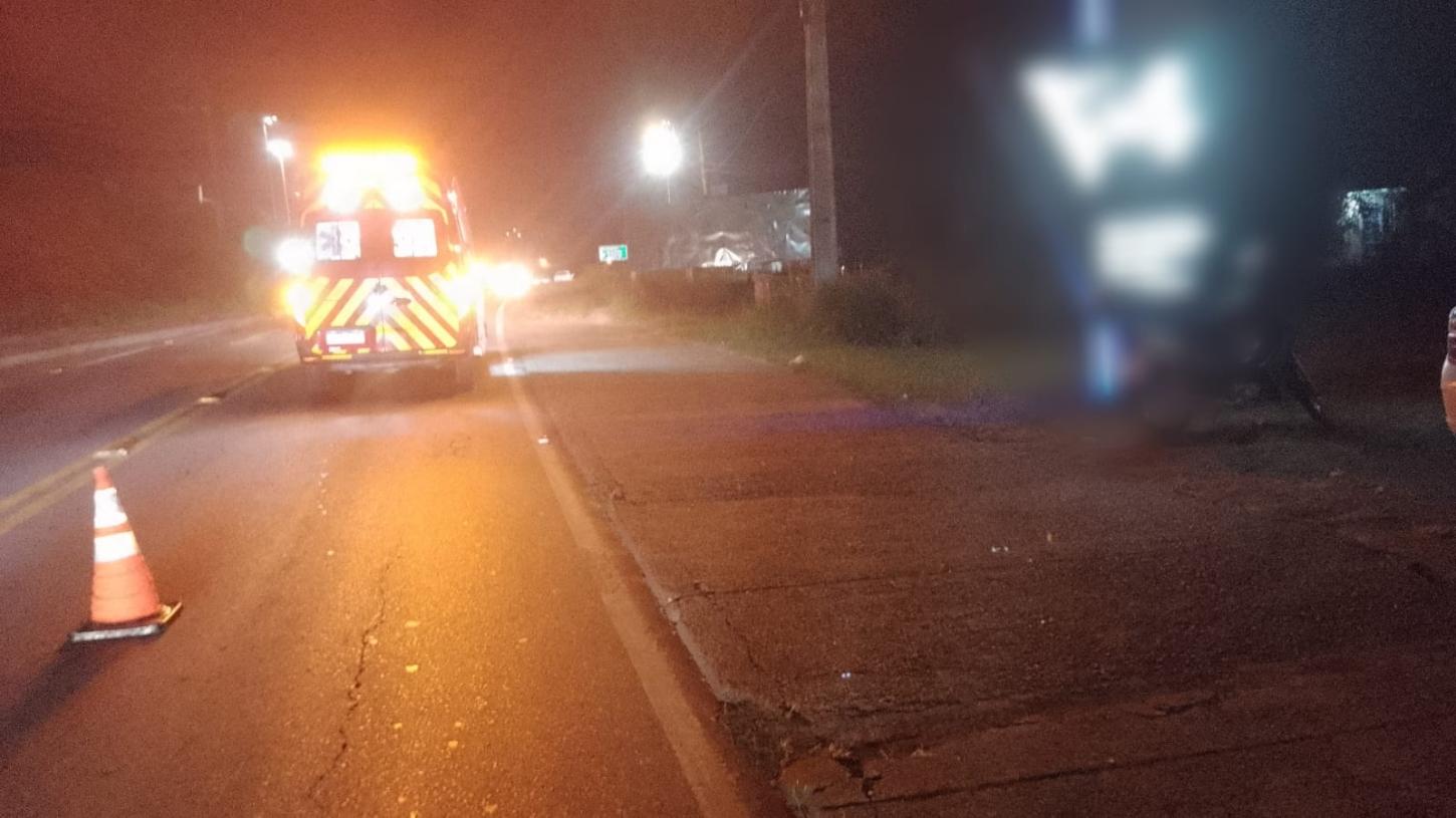 Acidente de moto deixa mulher ferida em São Bento do Sul