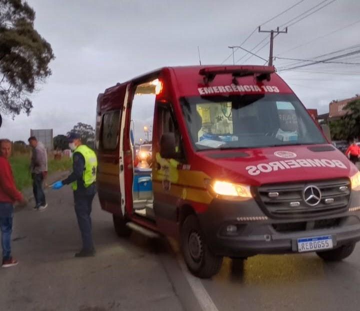 Colisão entre motos deixa dois feridos na Rodovia dos Móveis, em São Bento do Sul
