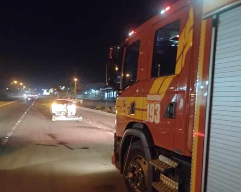 Acidente deixa motociclista em estado grave na SC-418 em São Bento do Sul