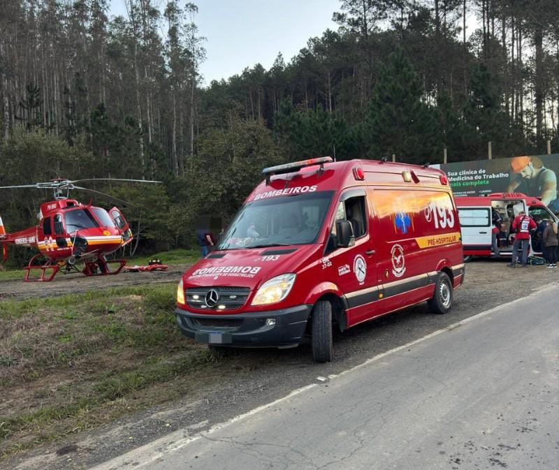 Motociclista socorrido em estado crítico em Dona Emma