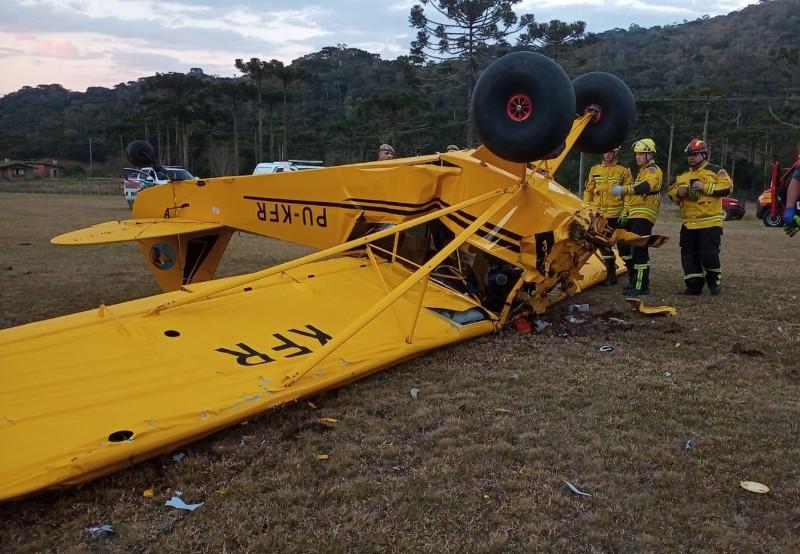 Queda de avião mata empresário e deixa outro em estado grave em Bom Retiro SC