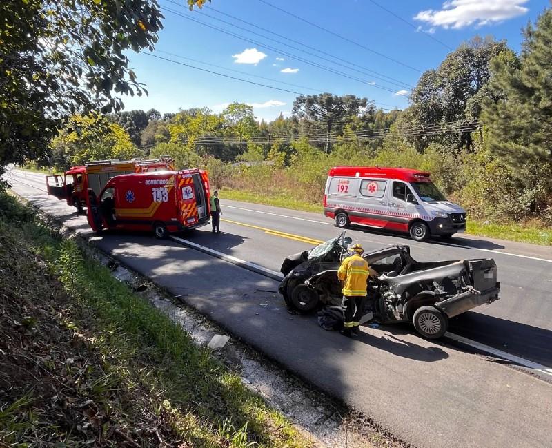 Acidente na BR-280 em Mafra deixa homem ferido e preso às ferragens