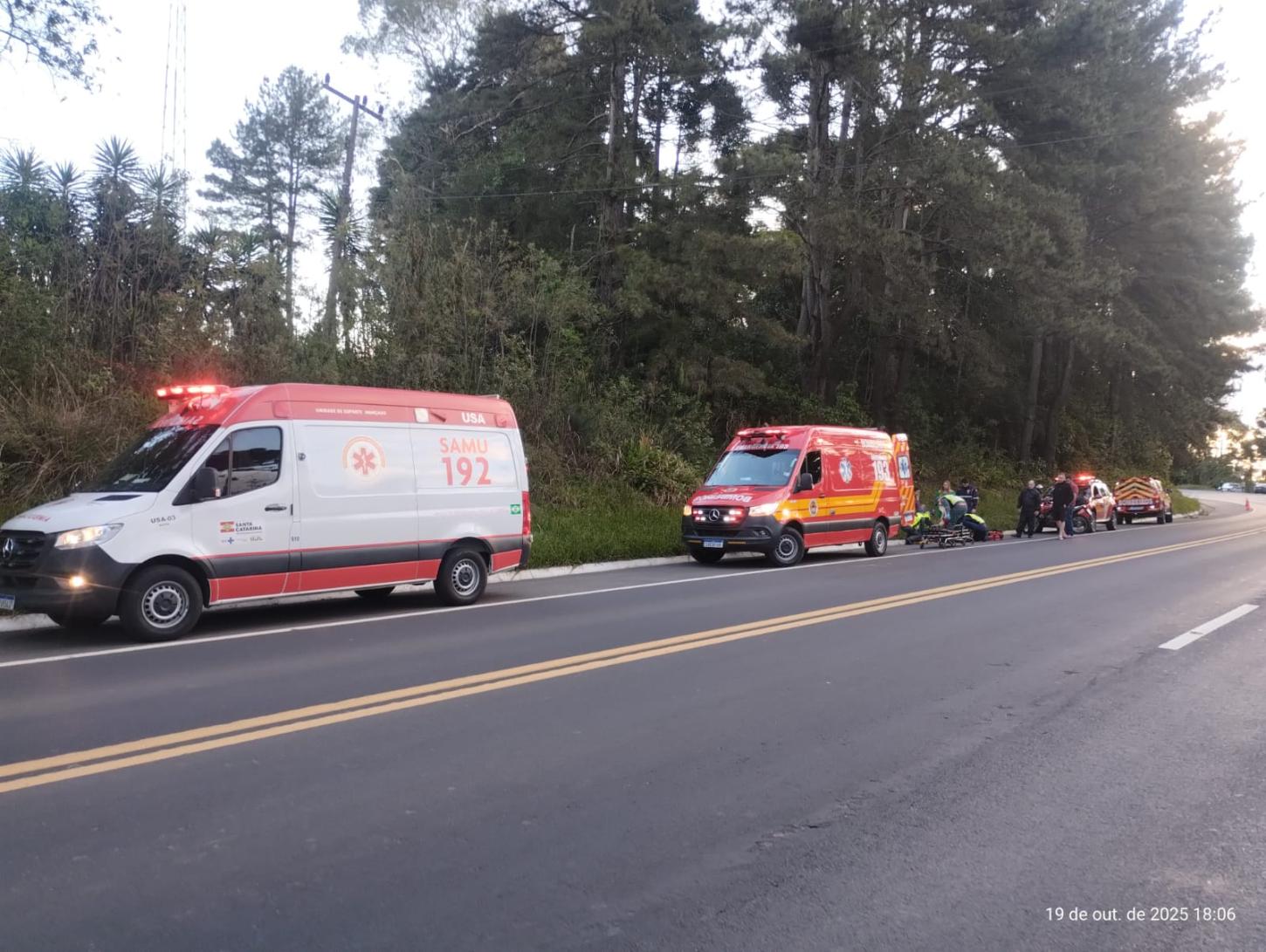 Menina de 11 anos é atropelada na BR-280 em Mafra